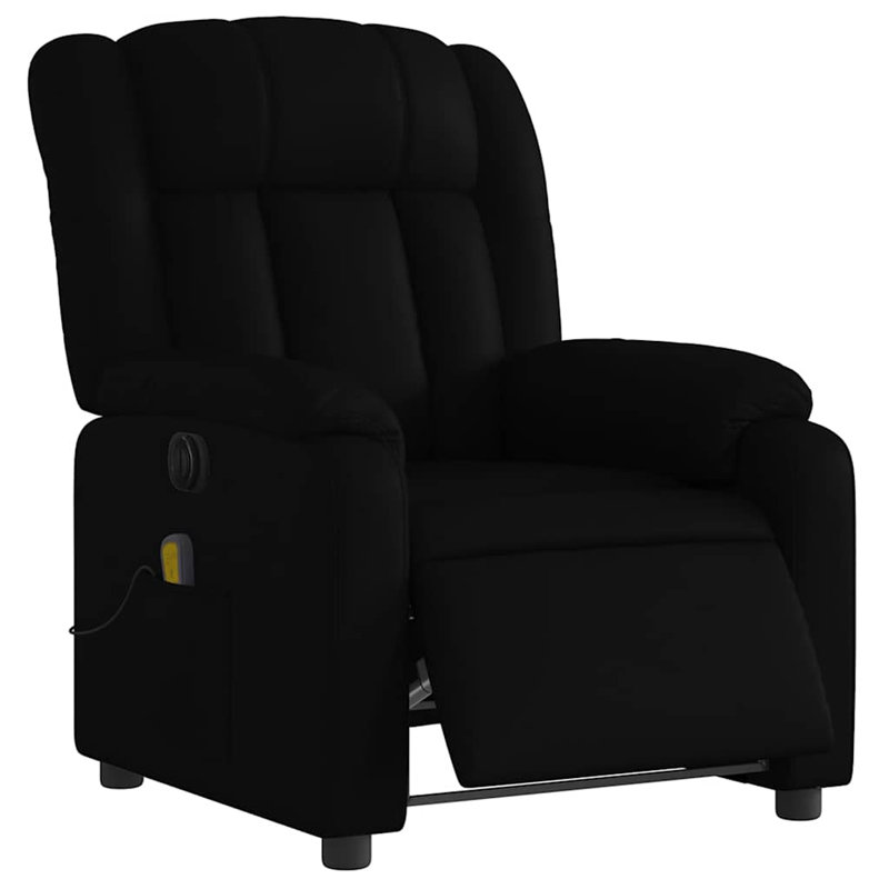 Fauteuil de massage en faux cuir, Poussoir électrique, Noir