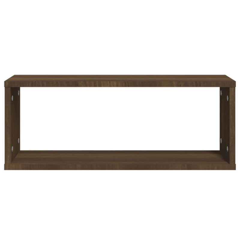 Poulos 6 Piece Floating Shelf, 23cm H x 60cm W x 15cm D, Smoked Oak
