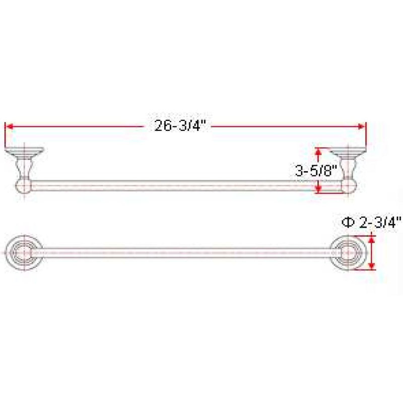 Calisto 24" Wall Mounted Towel Bar, Oil Rubbed Bronze