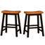 Le tabouret de selle en bois de 24 po en noyer convient à un intérieur moderne en bois de noyer et rehausse le décor de la maison