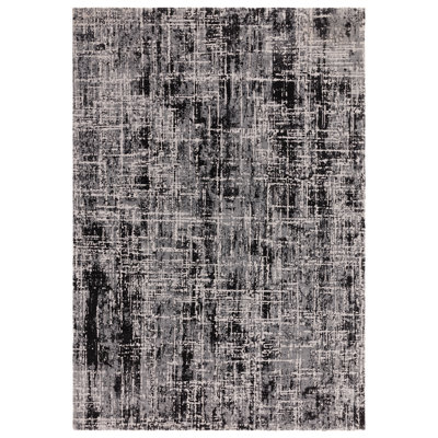 Abrienne Soft Shiny Modern Black/Grey Rug