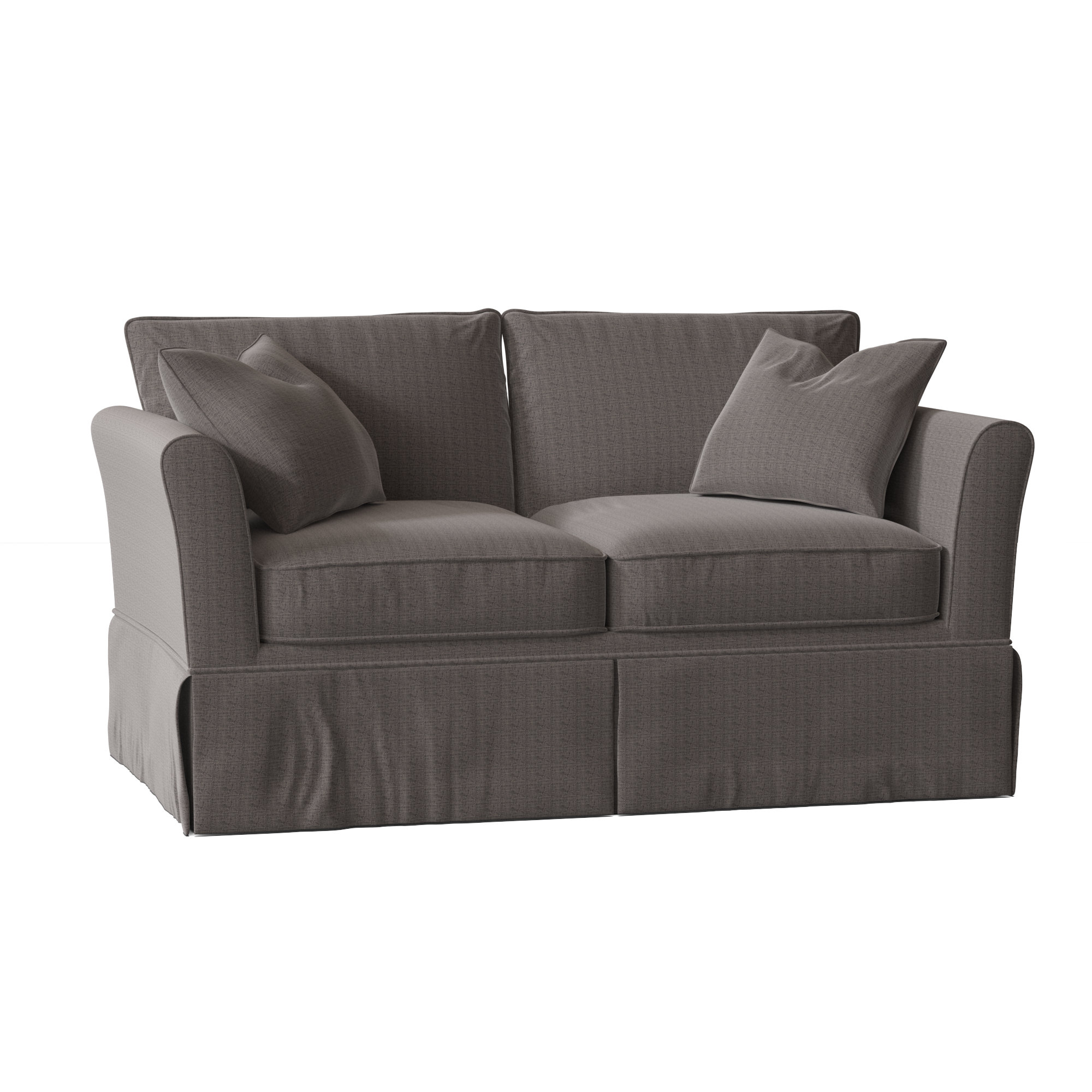 Shelby 60'' Upholstered Loveseat, Zuma Charcoal Textured Linen