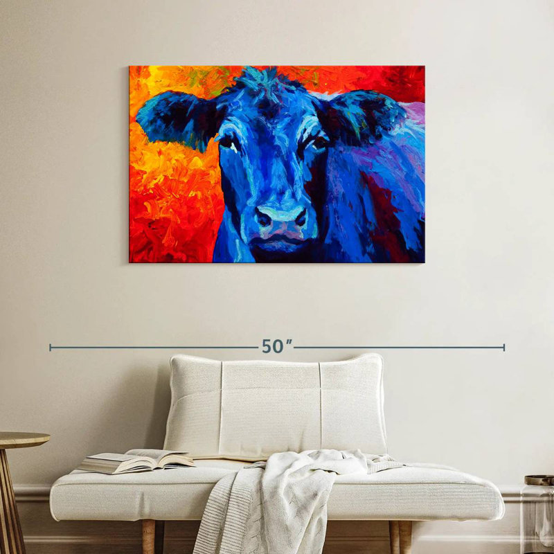 Brampt Blue Cow, 26" H x 39" W