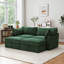 Canapé 2 places avec repose-pieds et repose-pieds mobile, vert chenille, rangement coulissant, conception peu encombrante-1332000229-1325362851