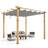 10x10FT Retractable Pergola with Wood-Grain Finish – Heavy-Duty Aluminum Outdoor Pavilion with UPF 50+ Waterproof Canopy – Modern Gazebo for Patio, Deck, Backyard & Poolside, Gray-125512319-125512321