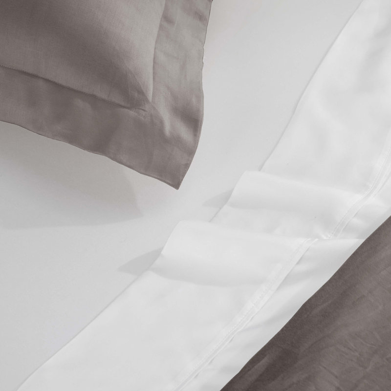 Mitchell Egyptian Cotton Blend 300 Thread Count Solid Duvet Cover Set With Pillow Shams, Gray
