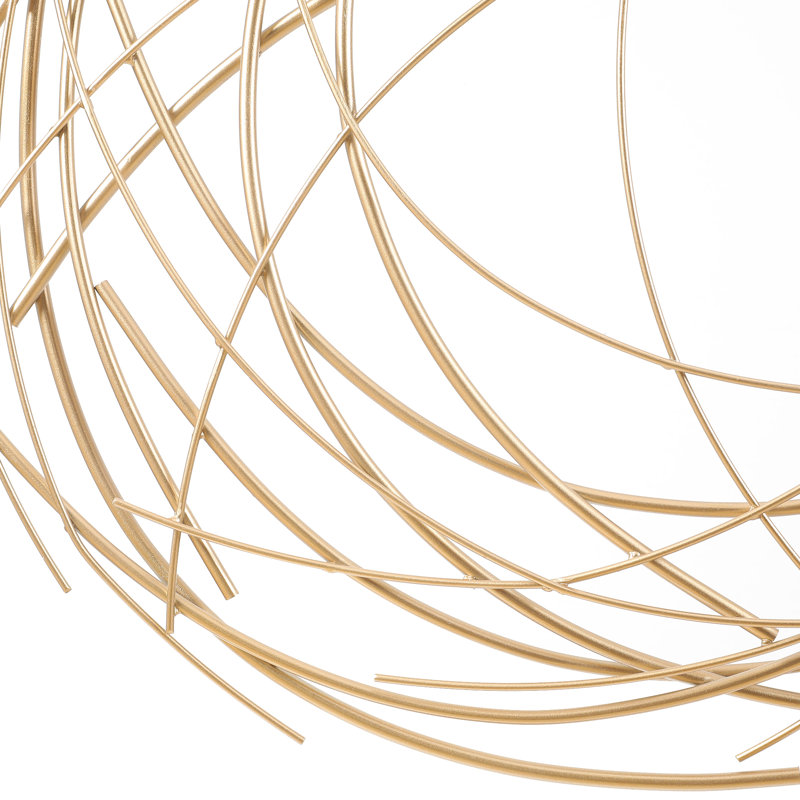 Handmade Modern Abstract Wall Decor on Metal, Golden