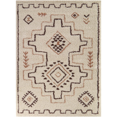 Adyan Cream Moroccan Medallion Area Rug