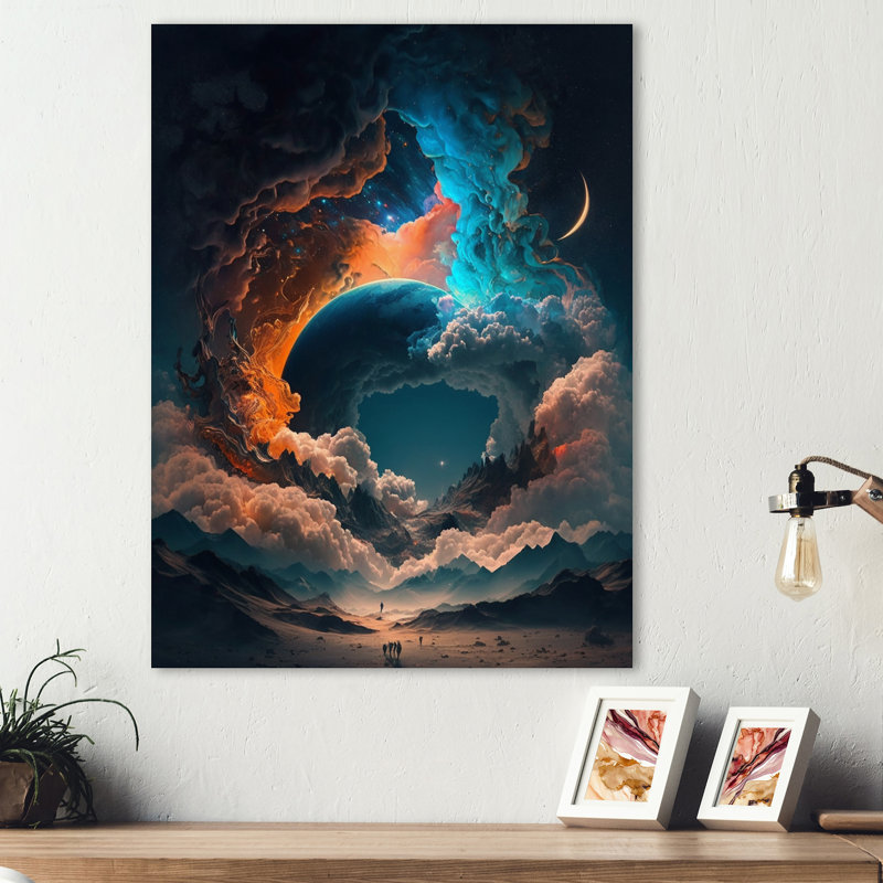 «Futuristic Landscape in Space II», reproduction sur toile, L 24 po x H 32 po, Toile tendue