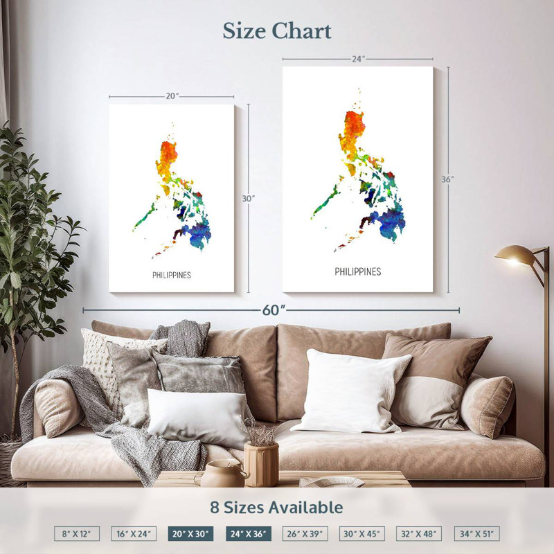 Carte d'aquarelle à Aliaz, Philippines I, H 36 po x l 24 po