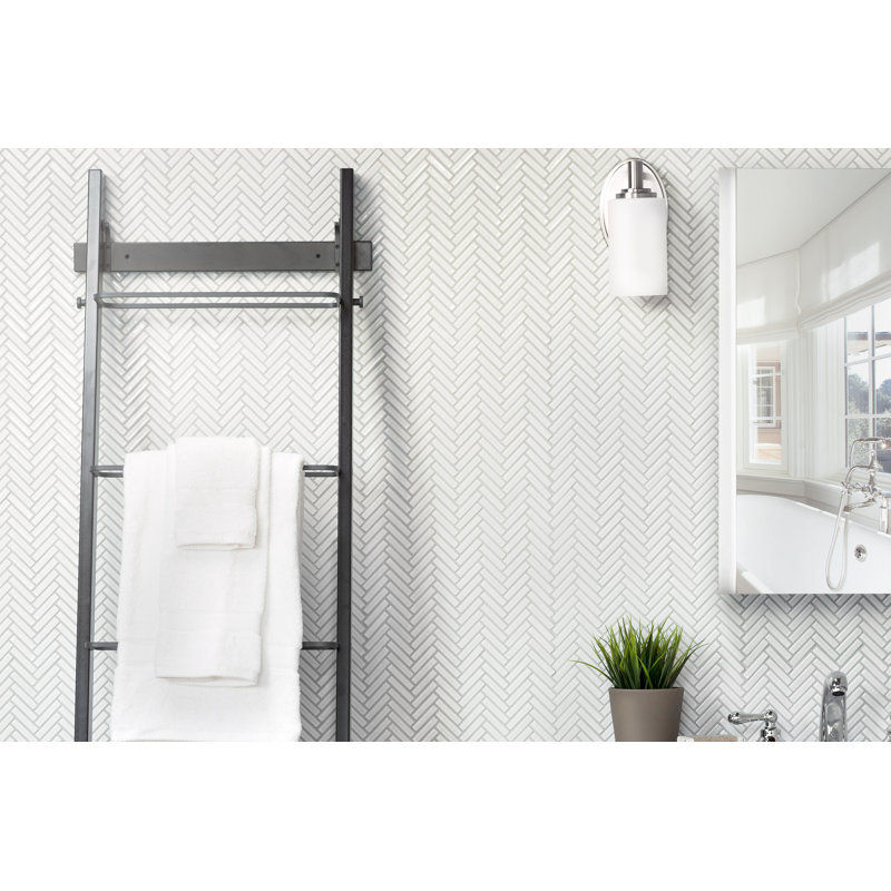 90 0.5" x 2" Porcelain Mosaic Wall & Floor Tile, Gray Haze
