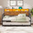 Convertable Daybed with Pop Up Trundle LED Bookcase Storage Bed Twin to King-1598279910