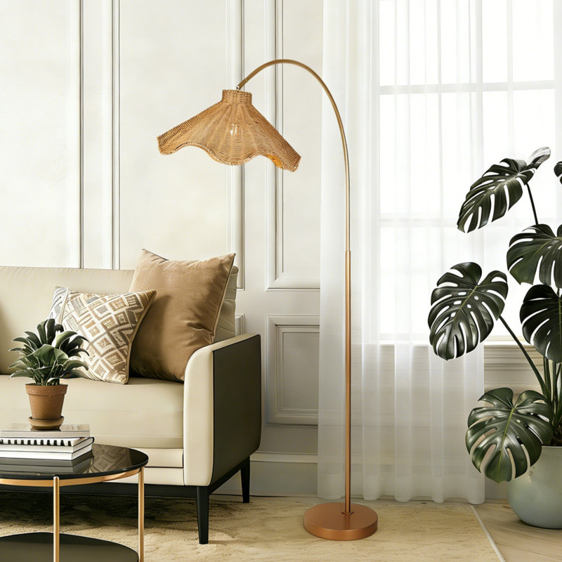 Lampadaire arqué Millerville 70,5 po, Satiné