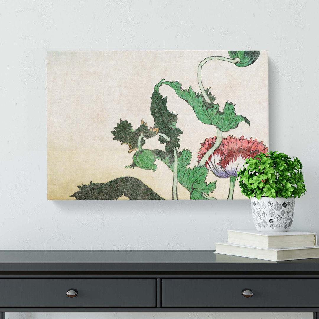 Peony Flower by Shibata Zeshin - Wrapped Canvas Art - Wrapped Canvas