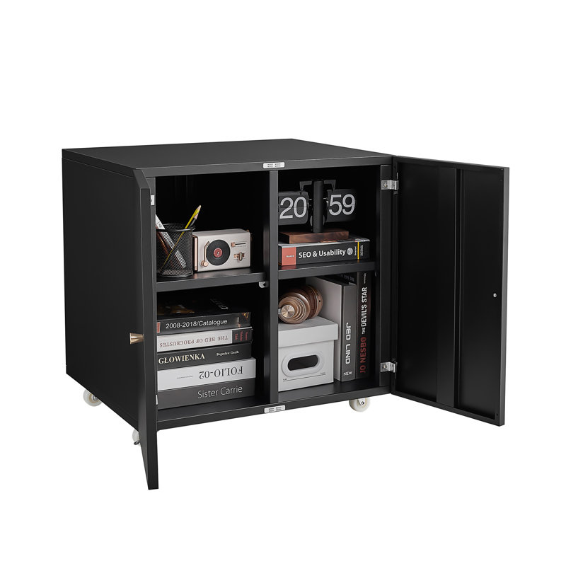 Support pour bureau à domicile avec roulettes, tables pour imprimantes avec porte-classeur, classeur latéral mobile avec tablette ouverte pour dossiers de format lettre / légal / A4