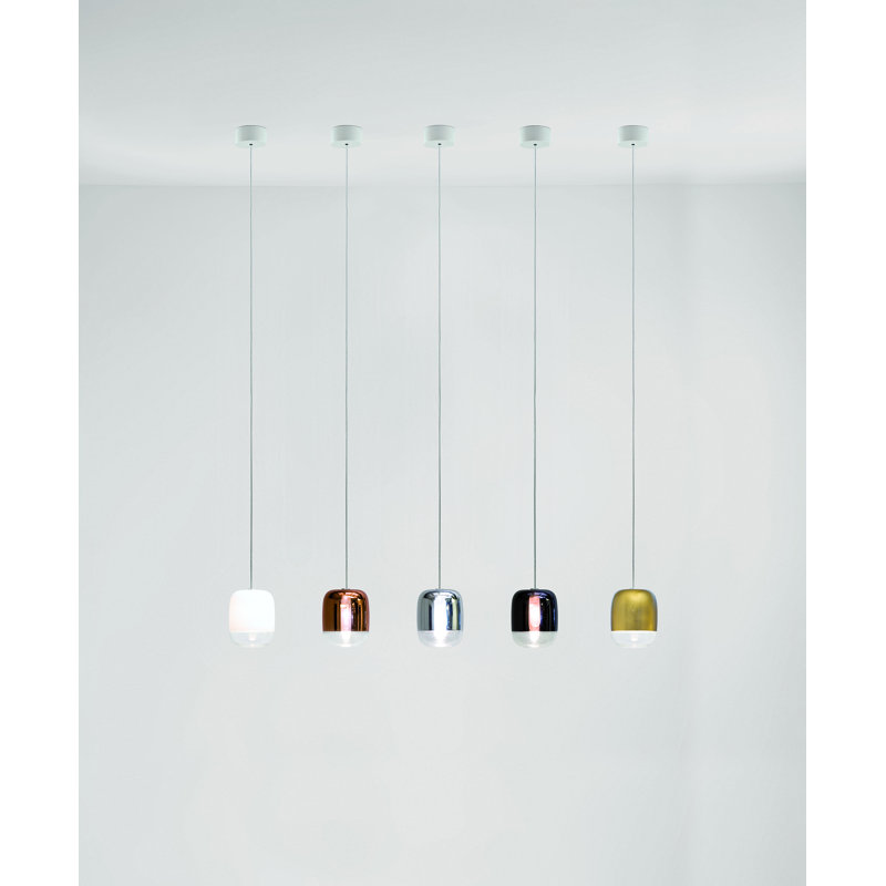 Gong 1 - Light Chrome Single Pendant, Silver, 320.5cm H x 13.5cm W x 13.5cm D