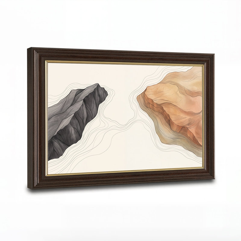 Art mural sur toile gris et rouille, 16"H x 24"W