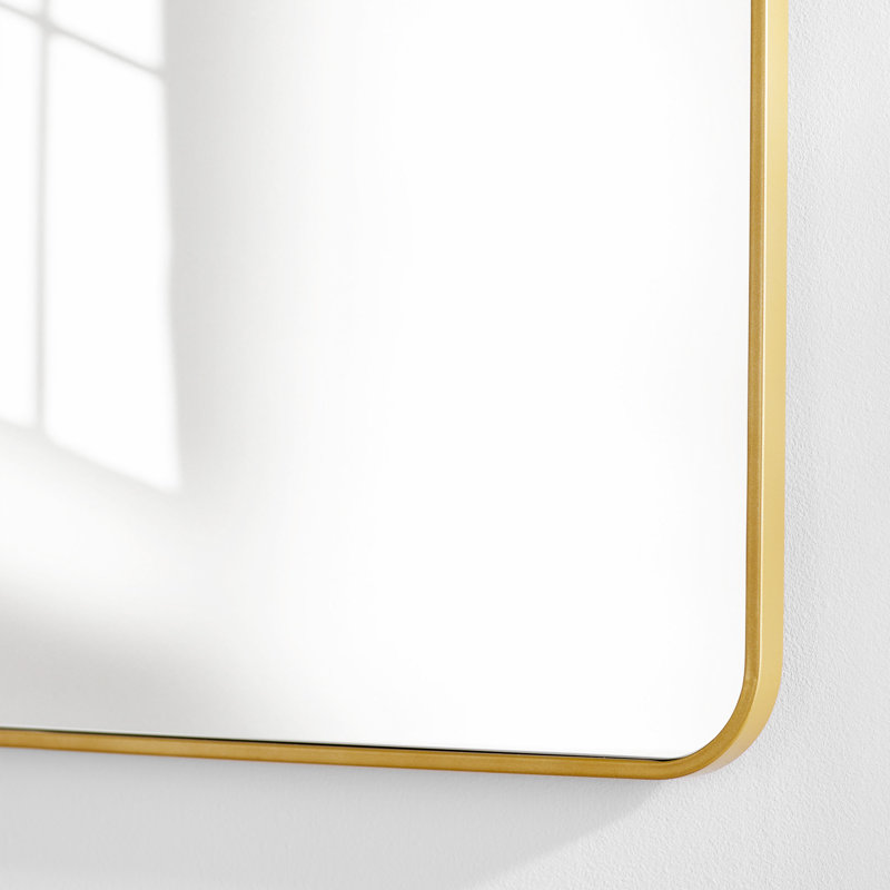 Sabine Metal Rounded Rectangle Wall Mirror, Brass, 32" x 24"