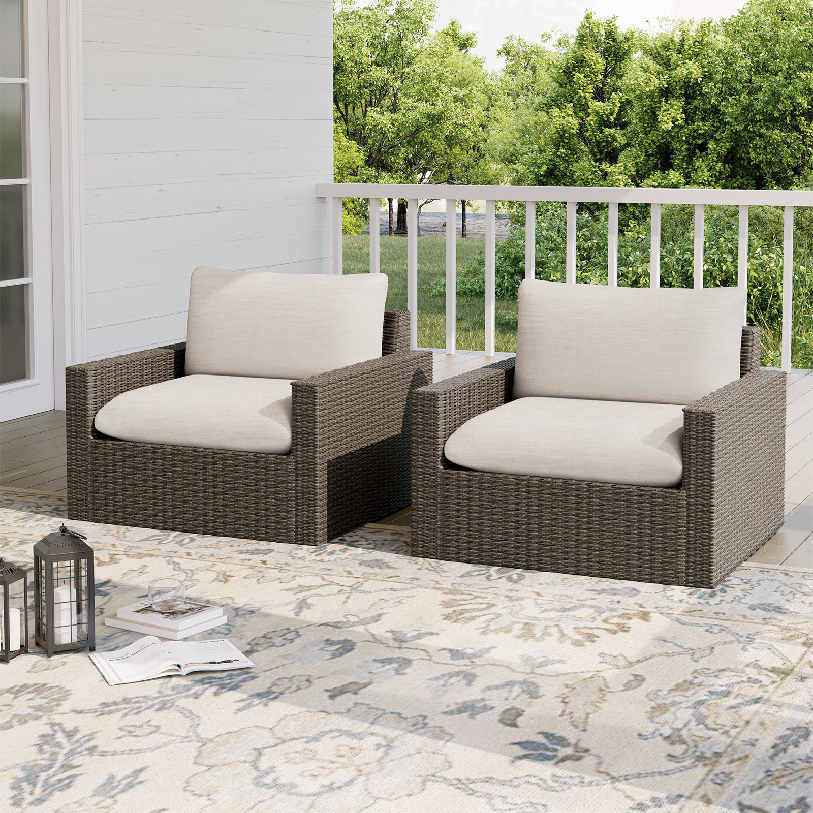 Pippa Wicker Outdoor Lounge Chairs