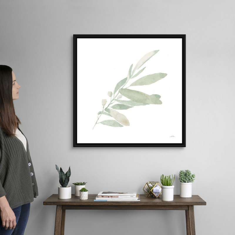 Art mural sur toile Sage I, Toile avec cadre noir, H 32 po x l 32 po