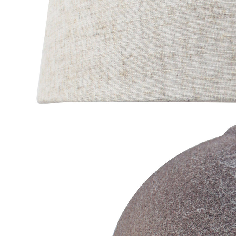 Bacil 57Cm Table Lamp for Bedroom, Ceramic Base Lamp with Linen Shade, Brown