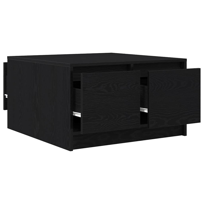 Coffee Table with Storage, 40" H x 70.5" L x 70" W, Black Oak
