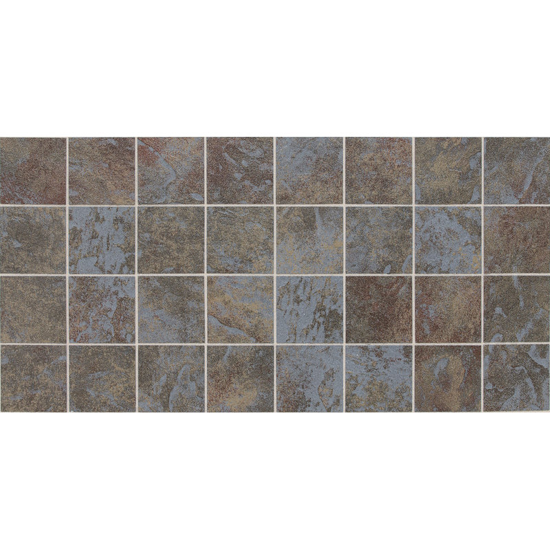 Continental Slate 3" X 3" Glass Mosaic Tile in  Tuscan Blue