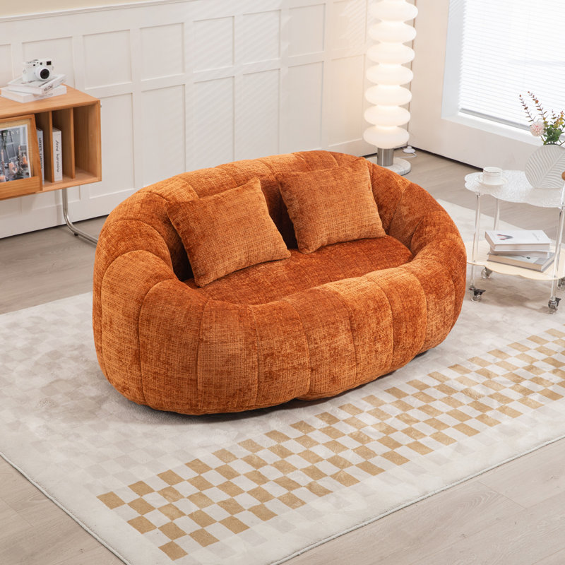 Causeuse Canny, Orange, H 24,8 po x l 59,06 po x P 37,4 po