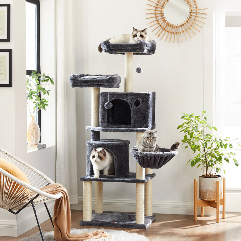 152cm H Cat Tree, Dark Grey