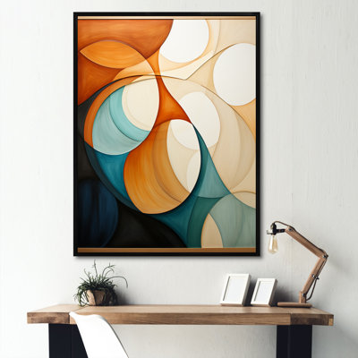 «Inchara Orange Mid Century Organic Harmony I - Abstract Midcentury», reproduction d'art sur toile