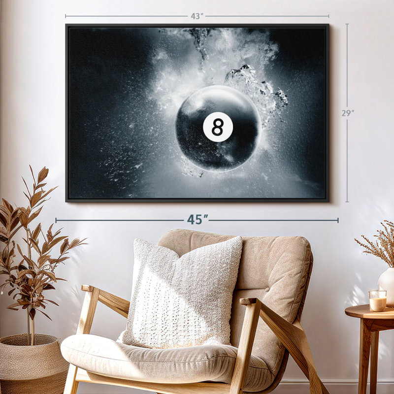«Eight Ball Water Drop Wall Art», H 43 po x l 29 po