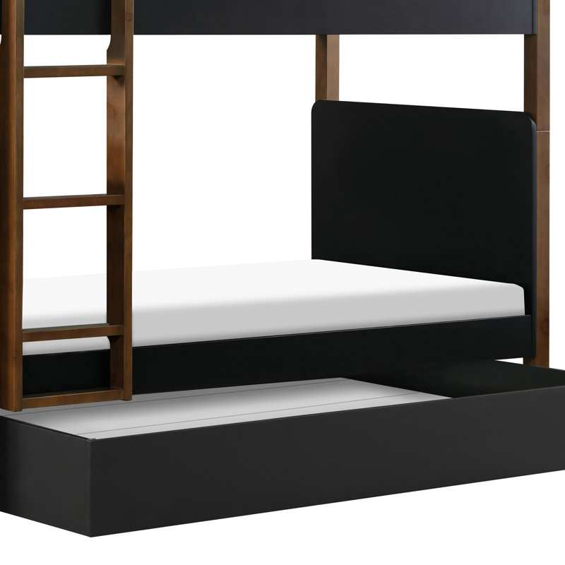 TipToe Twin Bunk Bed, Black/Natural Walnut