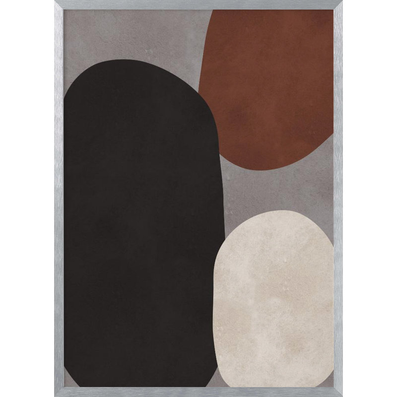 "Expressionist abstrait", art mural texturé encadré, H 48 po x l 36 po, Argent argent
