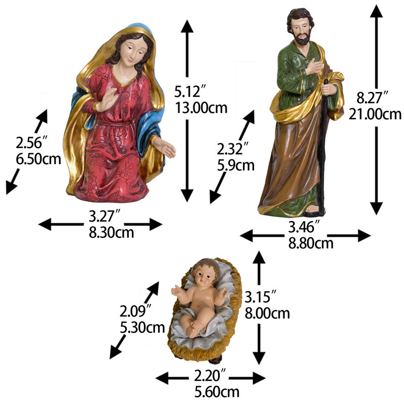 Christmas Nativity Set, 21cm H x 43cm W x 25cm D