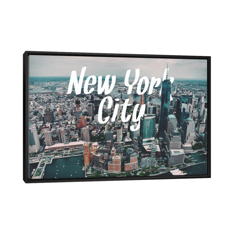 New York - reproduction de photo sur toile tendue, H 18 po x l 26 po x P 1,5 po, Toile avec cadre flottant noir, Pas de tapis
