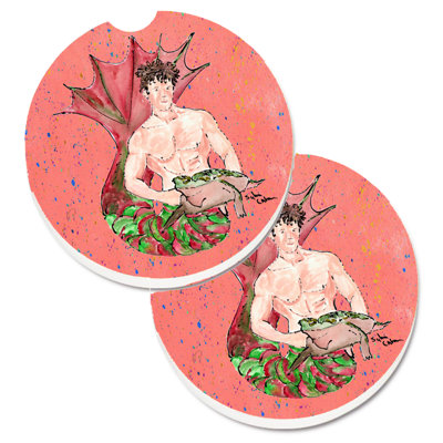 Ceramic Round 2 Piece Car Coaster Set