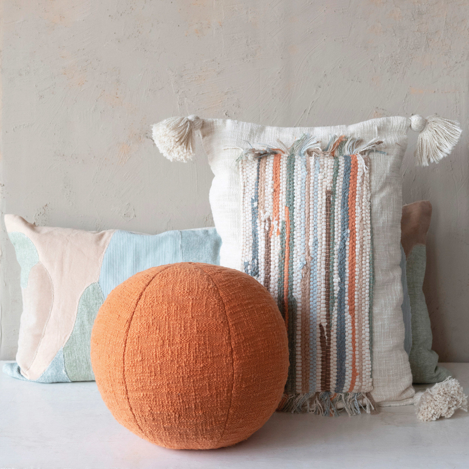Taron Accent Pillow, 10" x 10", Orange