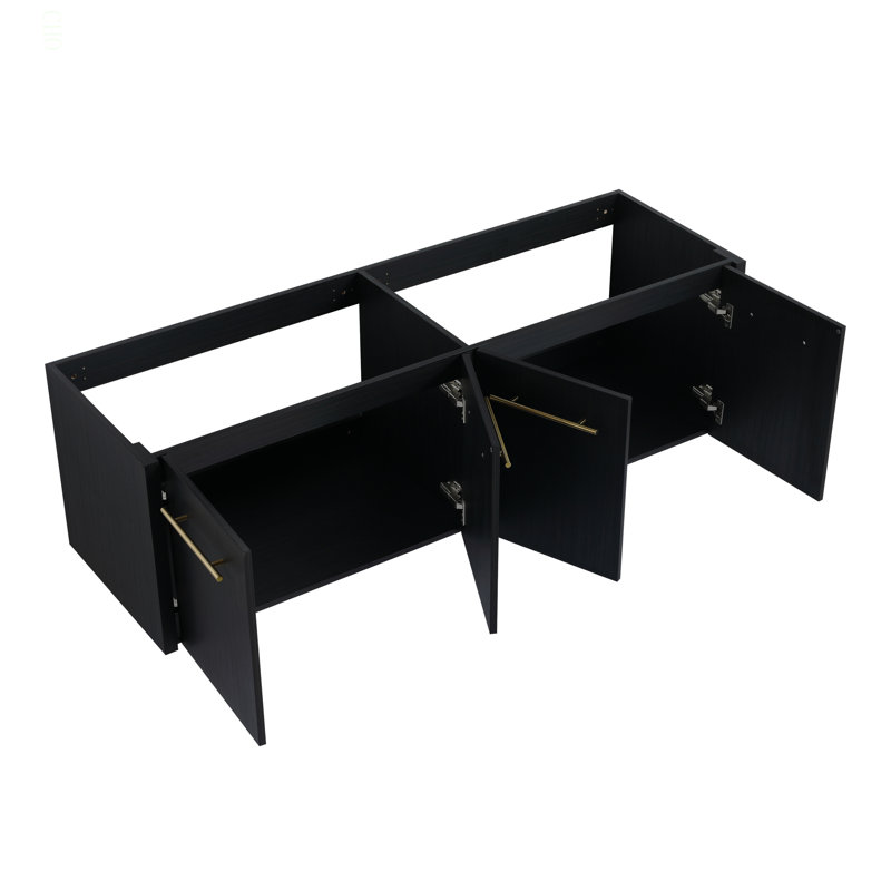 Meuble-lavabo mural 60 po (seulement le corps de l'armoire, pas d'évier supérieur), Black Chestnut