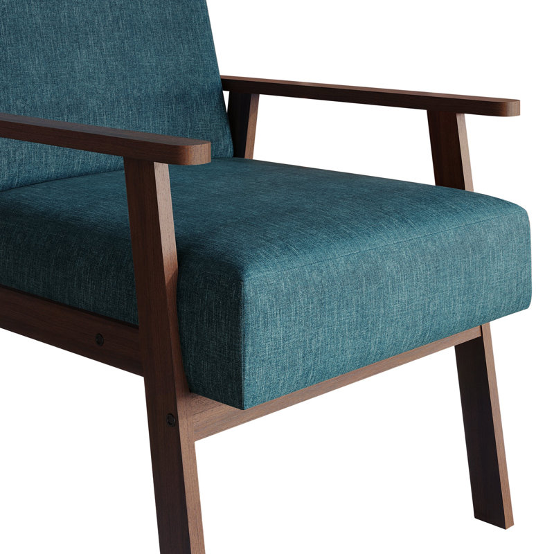 Chaise d'appoint en lin bleu, Bleu