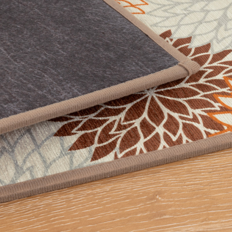 Tapis d'escalier antidérapants pour l'intérieur, Brun / Orange