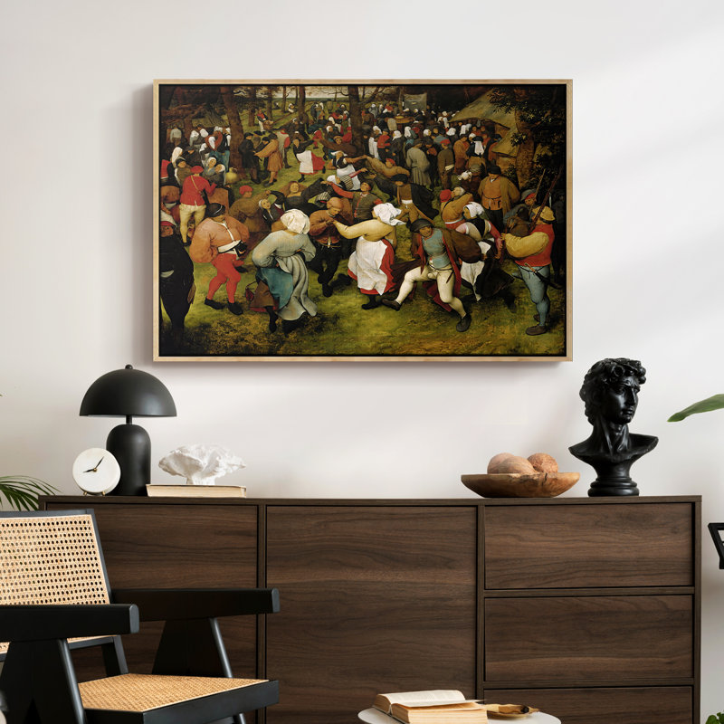 La danse du mariage (2), v. 1566-Peter Bruegel l'Ancien, toile tendue avec châssis, 24 po x 36 po, Naturel