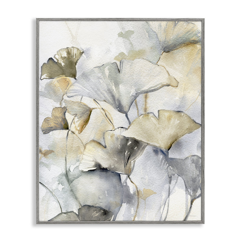  Abstract Gingko Leaves White Framed Giclee Art by Carol Robinson, Estampe numérique Farmhouse, H 30 po x l 24 po