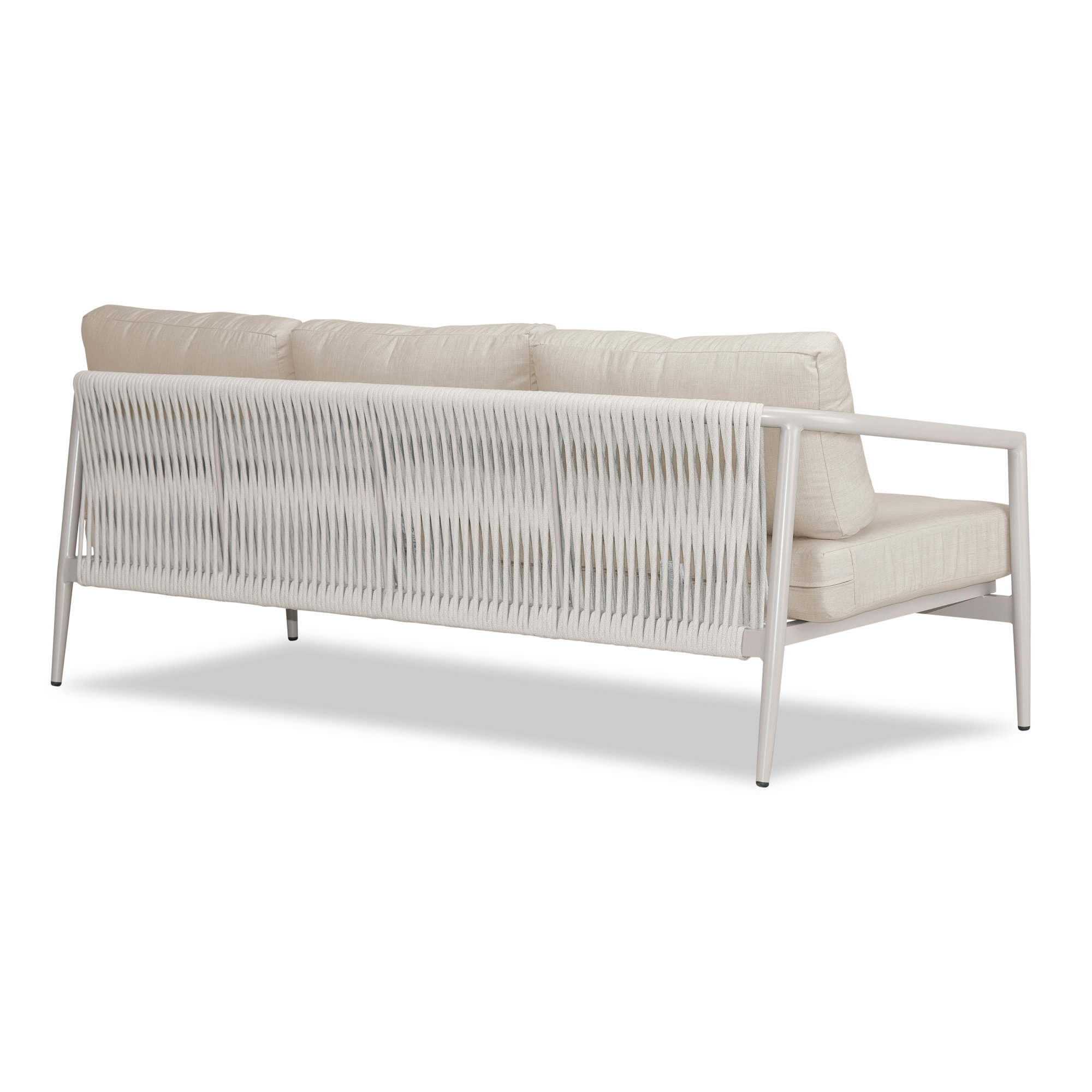 Delaine 83.25'' Wide Straight Powder Coated Aluminum Patio Sofa with Cushions, Cast Silver Sunbrella®, Urban Stone