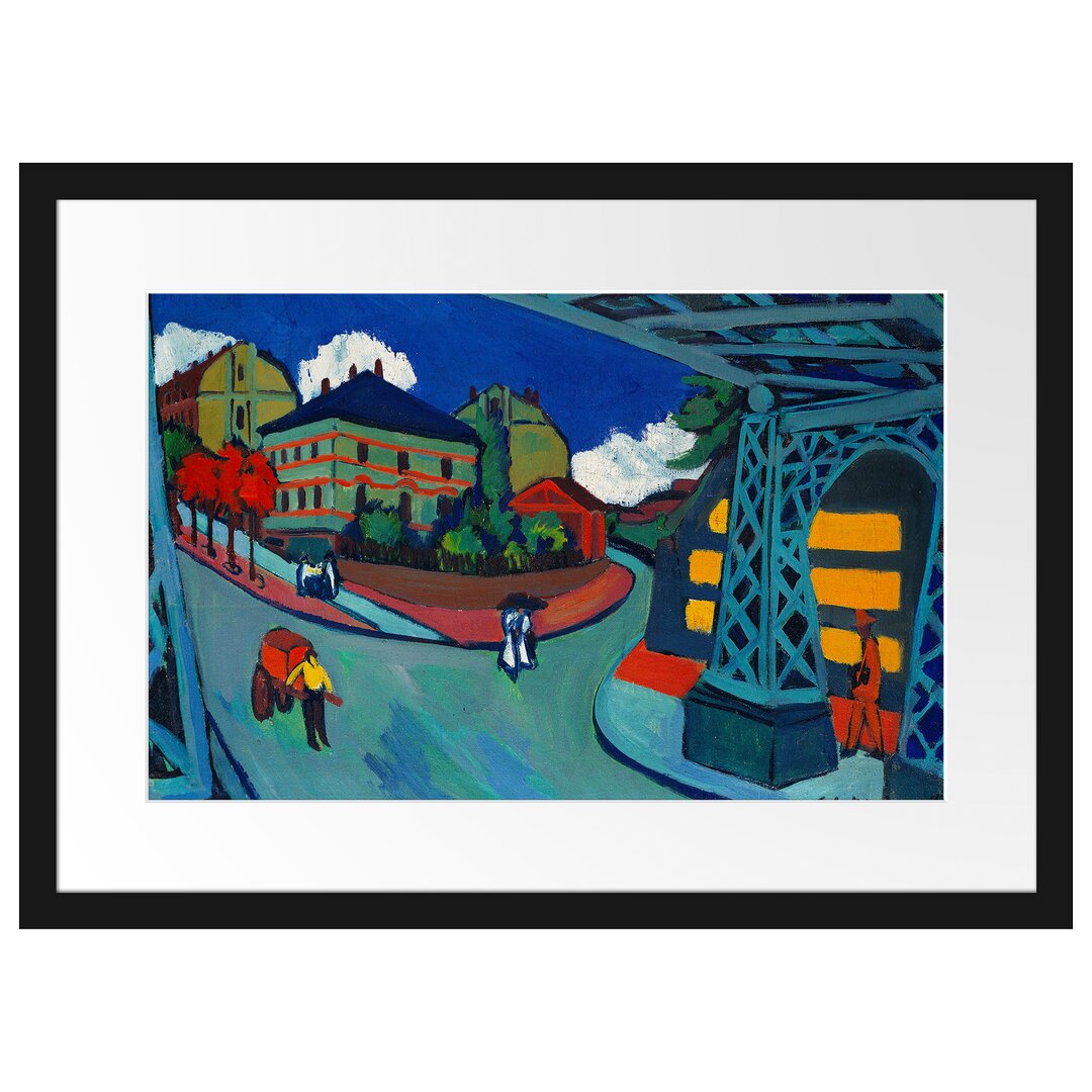 Gerahmter Kunstdruck Railway Overpass Löbtauer von Ernst Ludwig Kirchner