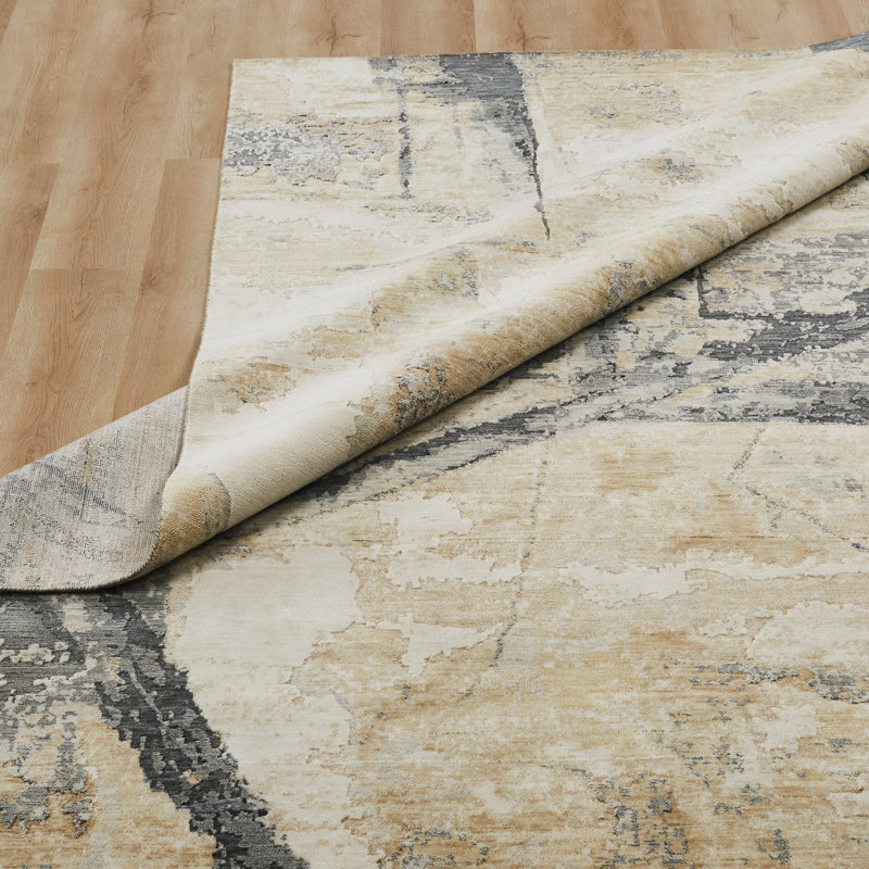 Bergamyer Wool Abstract Area Rug, Rectangle 2' x 3'