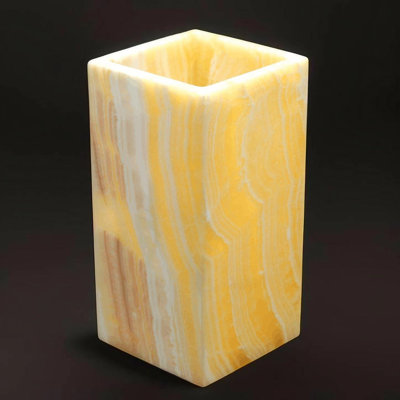 Porte-bougie onyx rouge et jaune