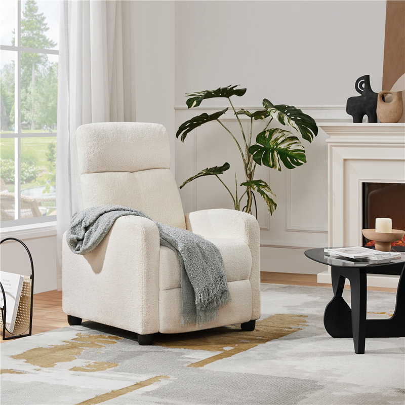 Manual-Push Back Recliner, Ivory