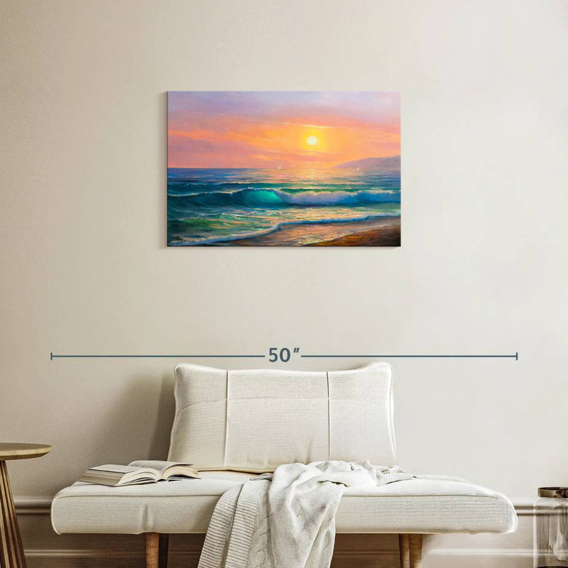 Alvord, soleil sur la mer, peinture, H 20 po x l 30 po