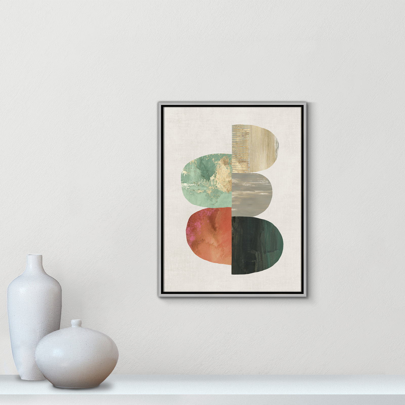 Evolving Energy I - Painting Print, Picture Framed Canvas, 25.5" H x 19.5" W, White