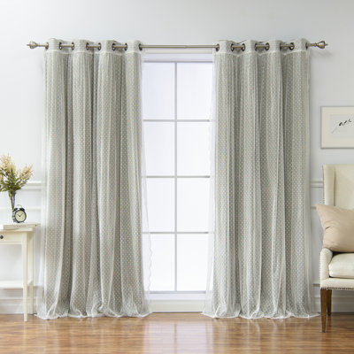 Tulle Polyester Room Darkening Curtain Panels